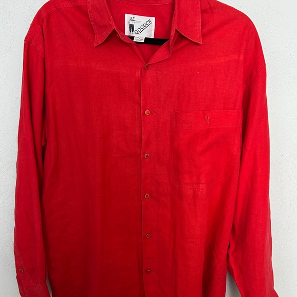 Goouch Other - Vibrant Red Casual Button Down Shirt